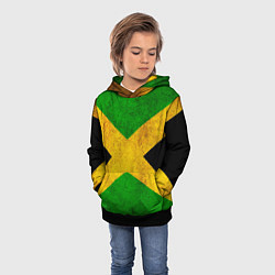 Толстовка-худи детская Jamaica flag, цвет: 3D-черный — фото 2