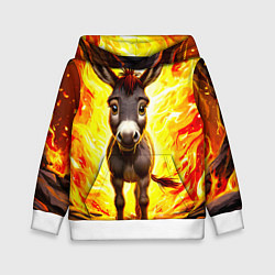 Детская толстовка Ослик в огне