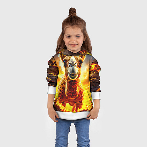 Детская толстовка Верблюд в огне / 3D-Белый – фото 4