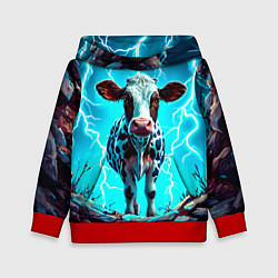Детская толстовка Корова в разрядах молнии