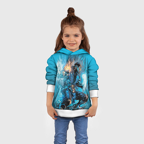 Детская толстовка Mortal Kombat - Sub-Zero / 3D-Белый – фото 4