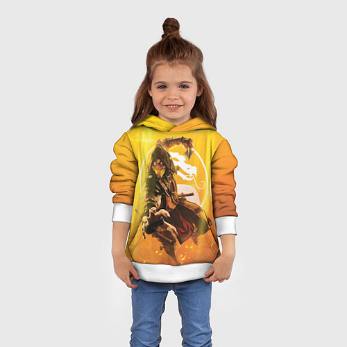 Детская толстовка Скорпион - Mortal Kombat / 3D-Белый – фото 4