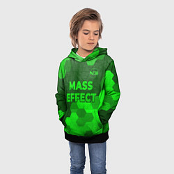 Толстовка-худи детская Mass Effect - green gradient посередине, цвет: 3D-черный — фото 2