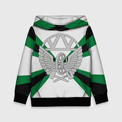 Толстовка-худи детская Железнодорожные войска, цвет: 3D-черный