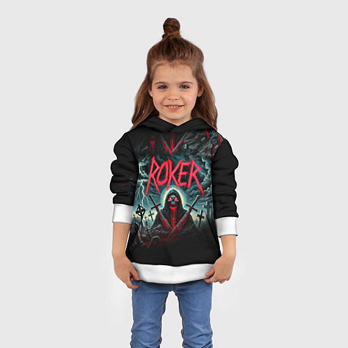 Детская толстовка Roker - blood in the ground / 3D-Белый – фото 4