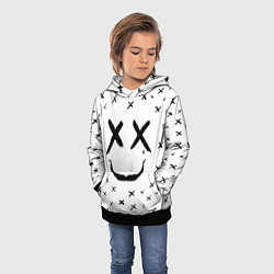 Толстовка-худи детская Смайл фейс, цвет: 3D-черный — фото 2