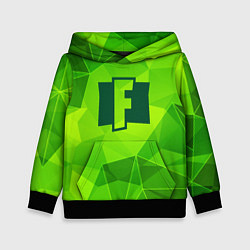 Толстовка-худи детская Fortnite green poly, цвет: 3D-черный