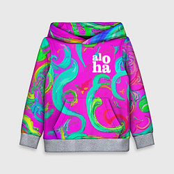 Толстовка-худи детская Abstract floral pattern - aloha, цвет: 3D-меланж