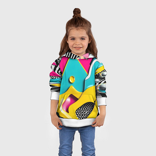 Детская толстовка Праздничная абстракция / 3D-Белый – фото 4