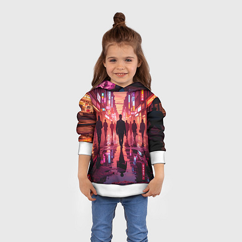 Детская толстовка Вечерний мегаполис / 3D-Белый – фото 4