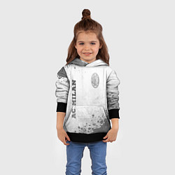Толстовка-худи детская AC Milan - white gradient вертикально, цвет: 3D-черный — фото 2