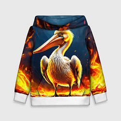 Детская толстовка Пеликан в огне