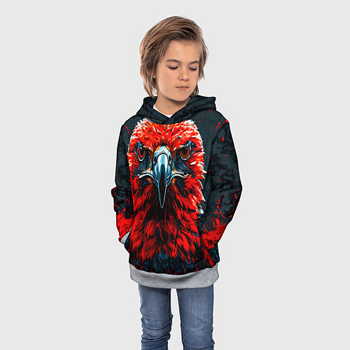 Детская толстовка Атланта Хокс красный орел / 3D-Меланж – фото 3