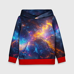 Толстовка-худи детская Космическая текстура фон, цвет: 3D-красный