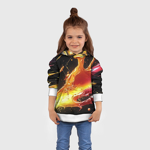 Детская толстовка Динамичная краска текстура / 3D-Белый – фото 4
