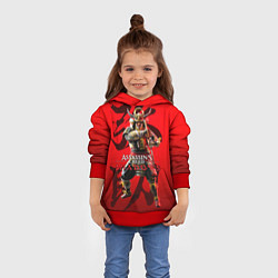 Толстовка-худи детская Assassins Creed Shadows - samurai Yasuke, цвет: 3D-красный — фото 2