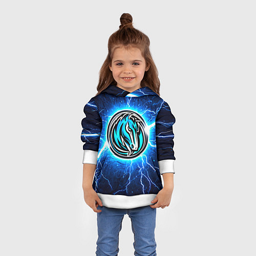 Детская толстовка Даллас Маверикс в разрядах молний / 3D-Белый – фото 4
