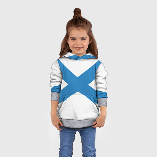 Детская толстовка Военно-морской флот: Андреевский флаг / 3D-Меланж – фото 4