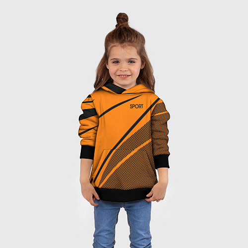 Детская толстовка Sport оранжевый с чёрным точечный / 3D-Черный – фото 4