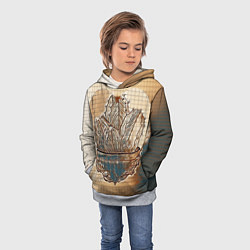 Толстовка-худи детская Кактус в сердце, цвет: 3D-меланж — фото 2