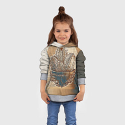 Толстовка-худи детская Кактус в сердце, цвет: 3D-меланж — фото 2