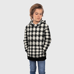 Толстовка-худи детская Черно белая гусиная лапка, цвет: 3D-черный — фото 2