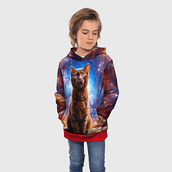 Толстовка-худи детская Бурма в космосе, цвет: 3D-красный — фото 2