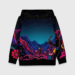 Толстовка-худи детская Psychedelic music art, цвет: 3D-черный