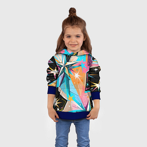 Детская толстовка Граффити звезды / 3D-Синий – фото 4