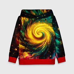 Толстовка-худи детская Neon space - ai art fantasy, цвет: 3D-красный