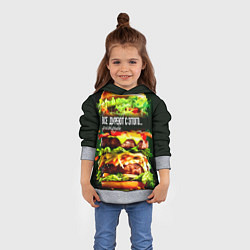 Толстовка-худи детская Все дуреют с этого фастфуда, цвет: 3D-меланж — фото 2