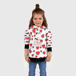 Толстовка-худи детская Кошачья романтика, цвет: 3D-черный — фото 2