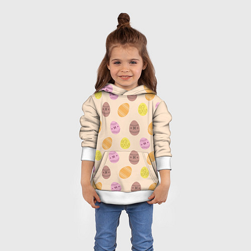 Детская толстовка Пасха цветные яйца / 3D-Белый – фото 4