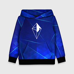 Толстовка-худи детская No Mans Sky blue poly, цвет: 3D-черный