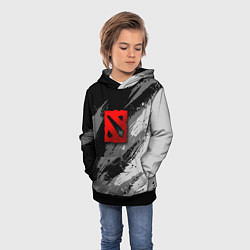 Толстовка-худи детская Dota 2 - монохромный серый, цвет: 3D-черный — фото 2