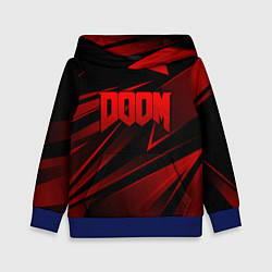 Толстовка-худи детская Doom - красная абстракция, цвет: 3D-синий