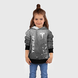 Толстовка-худи детская Tesla - grey gradient вертикально, цвет: 3D-черный — фото 2