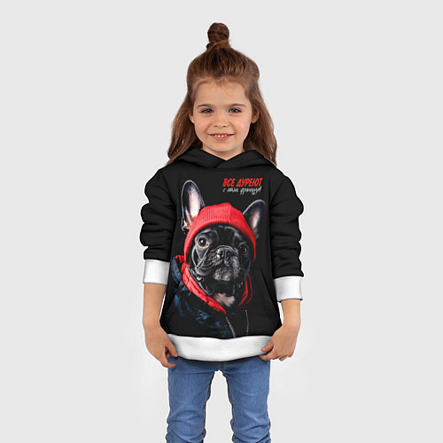 Детская толстовка Все дуреют с этих французов / 3D-Белый – фото 4