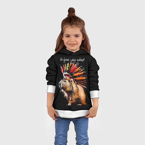 Детская толстовка Все дуреют с этих индейцев / 3D-Белый – фото 4