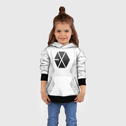 Толстовка-худи детская Exo white poly, цвет: 3D-черный — фото 2