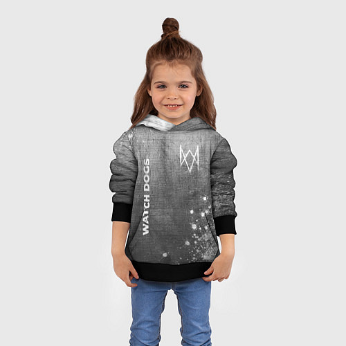 Детская толстовка Watch Dogs - grey gradient вертикально / 3D-Черный – фото 4