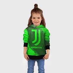 Толстовка-худи детская Juventus - green gradient, цвет: 3D-черный — фото 2