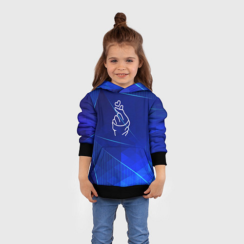 Детская толстовка K Pop blue poly / 3D-Черный – фото 4