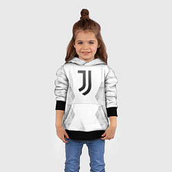 Толстовка-худи детская Juventus white poly, цвет: 3D-черный — фото 2