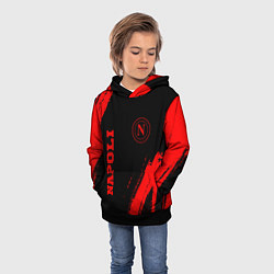 Толстовка-худи детская Napoli - red gradient вертикально, цвет: 3D-черный — фото 2
