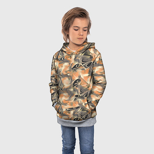 Детская толстовка Абстракция - закрученный узор / 3D-Меланж – фото 3