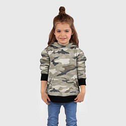 Толстовка-худи детская Песочный камуфляж, цвет: 3D-черный — фото 2