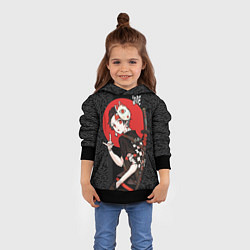 Толстовка-худи детская Танджиро Камадо убийца демонов, цвет: 3D-черный — фото 2