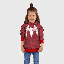 Толстовка-худи детская Знак венома на красном, цвет: 3D-красный — фото 2