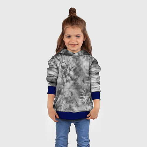 Детская толстовка Серый тай дай - абстракция / 3D-Синий – фото 4